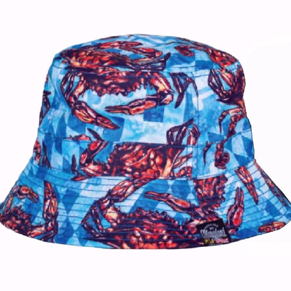 Maryland Red Crab Reversible Bucket Sun Hat - NEW Fast Ship